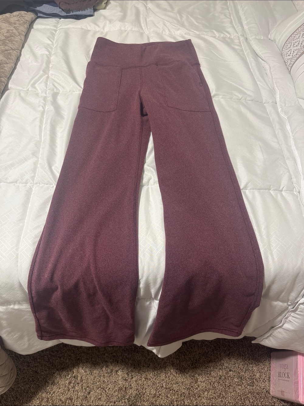 Rae Mode Leg Knit Pants in Plum